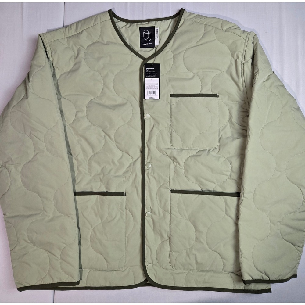 Original Use Mens Onion Quilted Liner Jacket Sage Green Large New